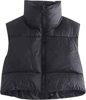 【hyke】fleece cropped vest Hixiaohe Womens Oversized Casual Zip Up Fleece Vest